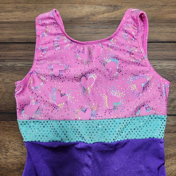 GK Stars Body Leotard Shorts Pink/Purple CL - Picture 3 of 5